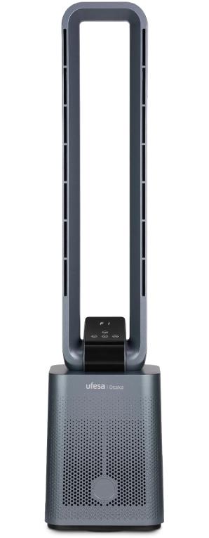 Ventilador de torre Ufesa OSAKA, sin aspas, táctil, 50W, 97 cm, gris